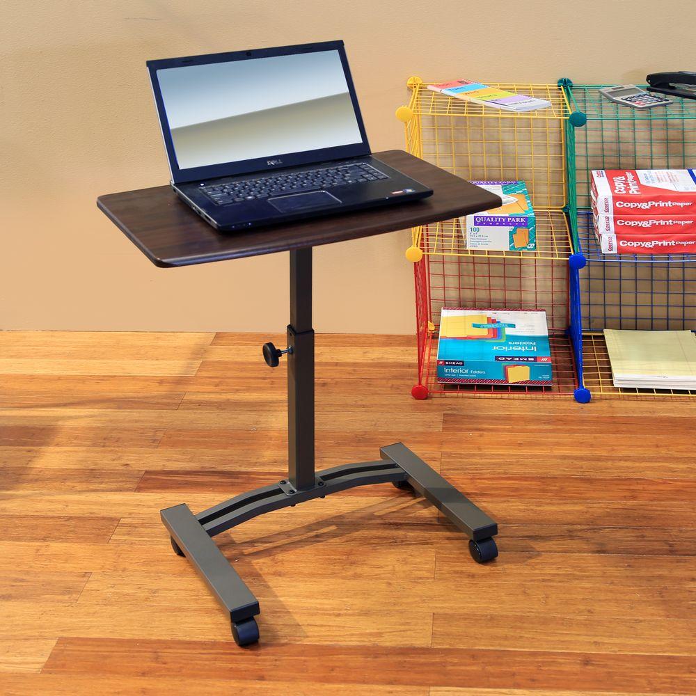 Seville Clics Walnut Laptop Desk Web162 The Home Depot