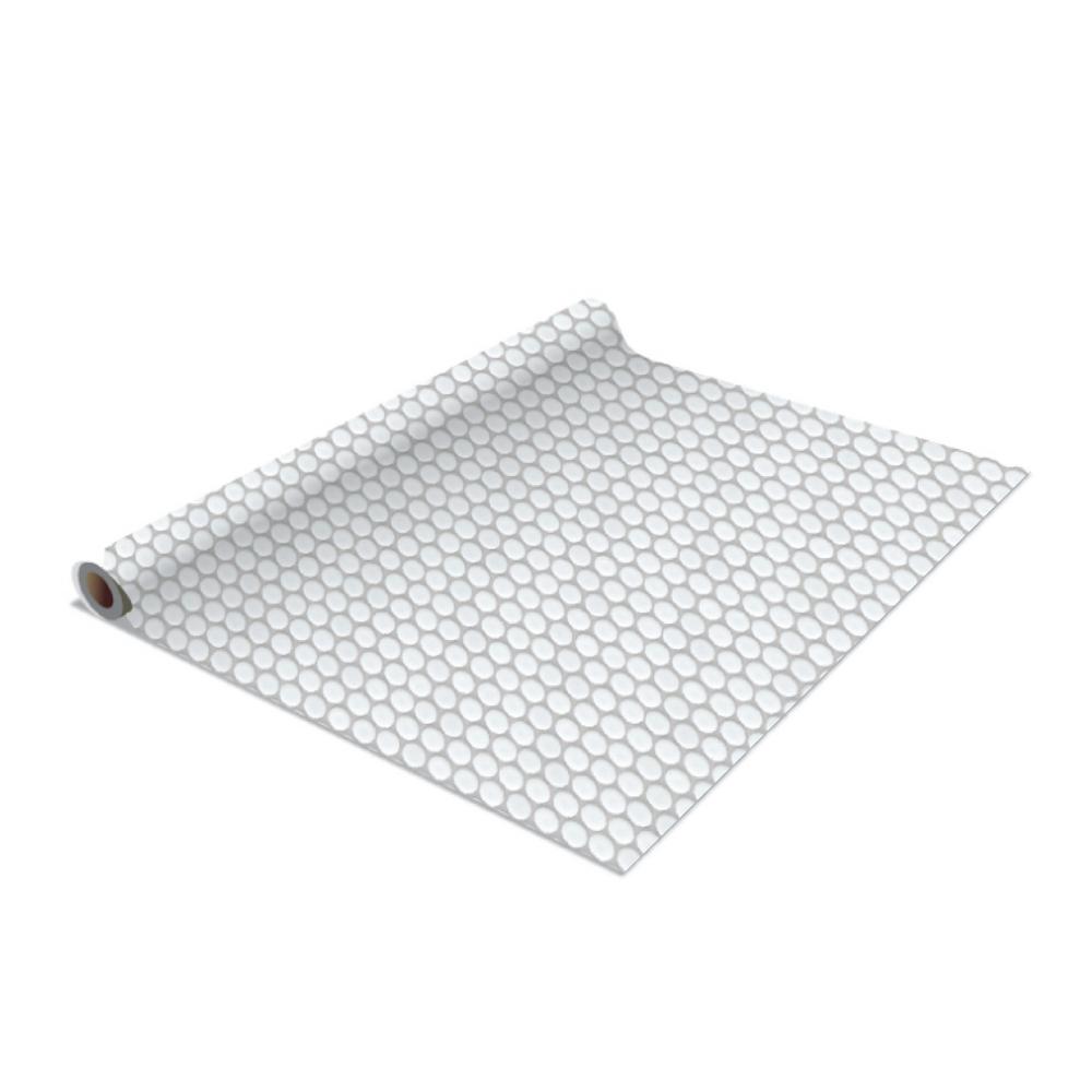 Shelf Liners Kitchen Storage Organization The Home Depot 2 Pack Penny Tile Self Adhesive Shelf Liner