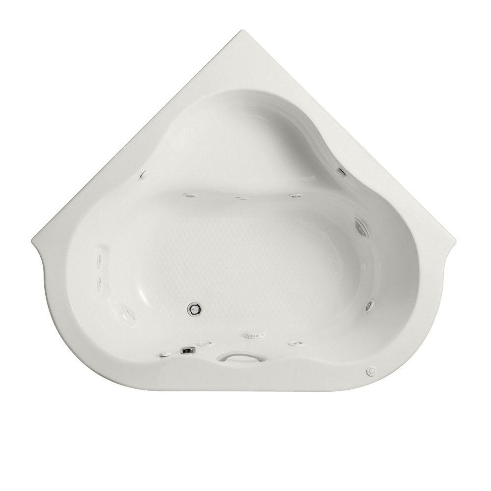 American Standard Everclean 77 In Acrylic Corner Drop In Whirlpool Bathtub In White 6060lce 020 The Home Depot