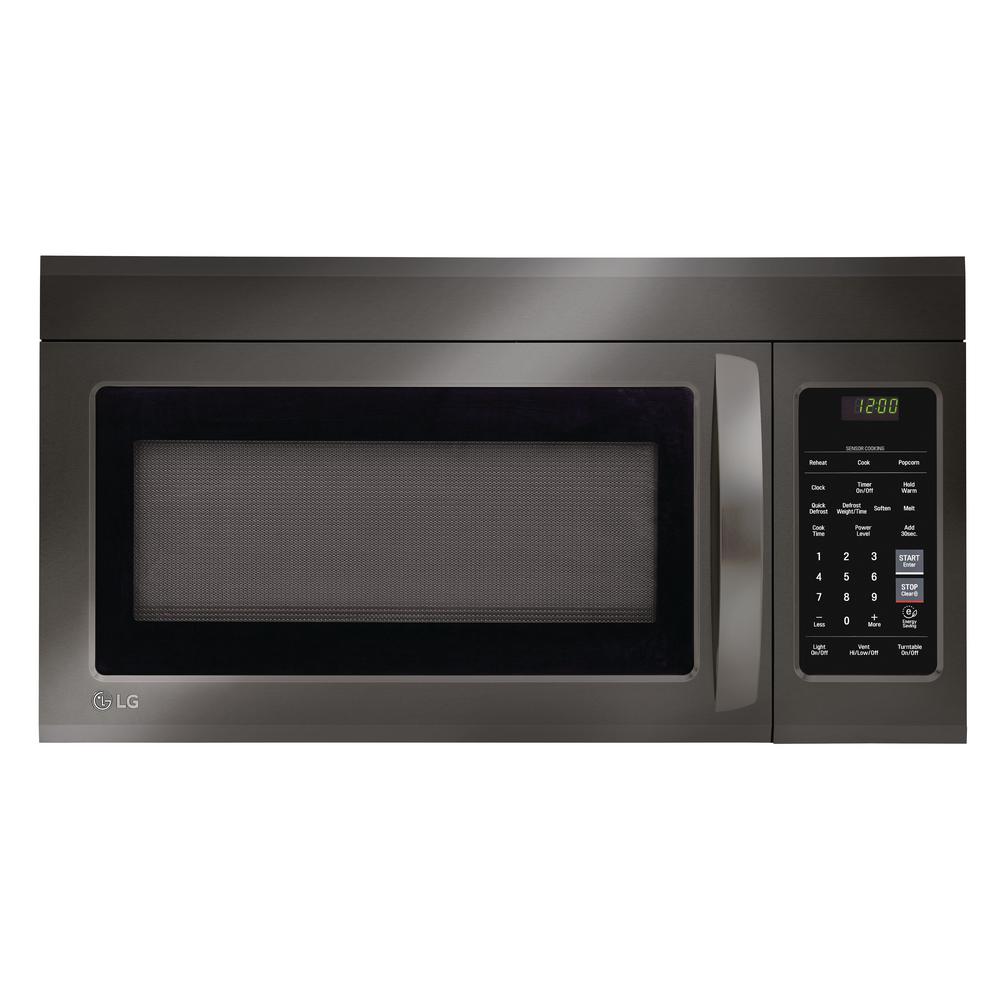 lg black stainless microwave