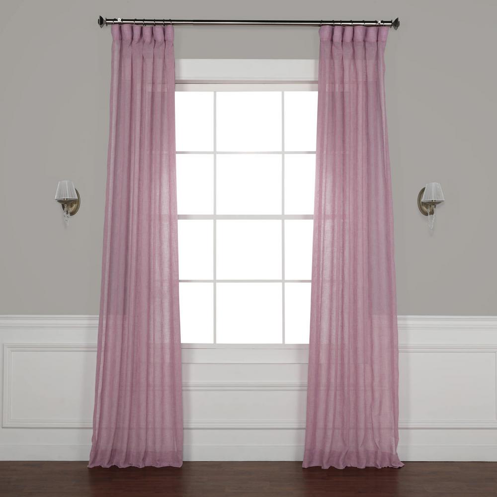 Exclusive Fabrics Furnishings Blackberry Solid Faux Linen Sheer
