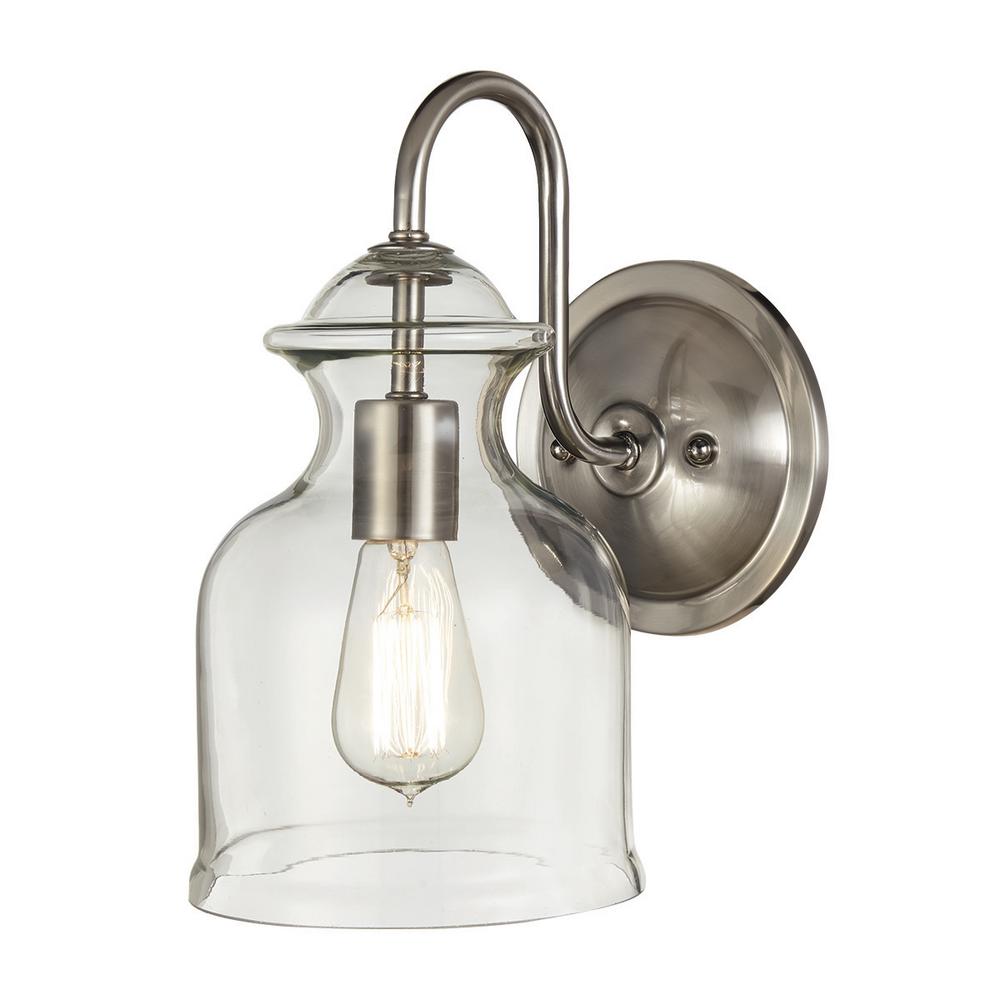  Home  Decorators  Collection  1 Light Brushed Nickel Wall 