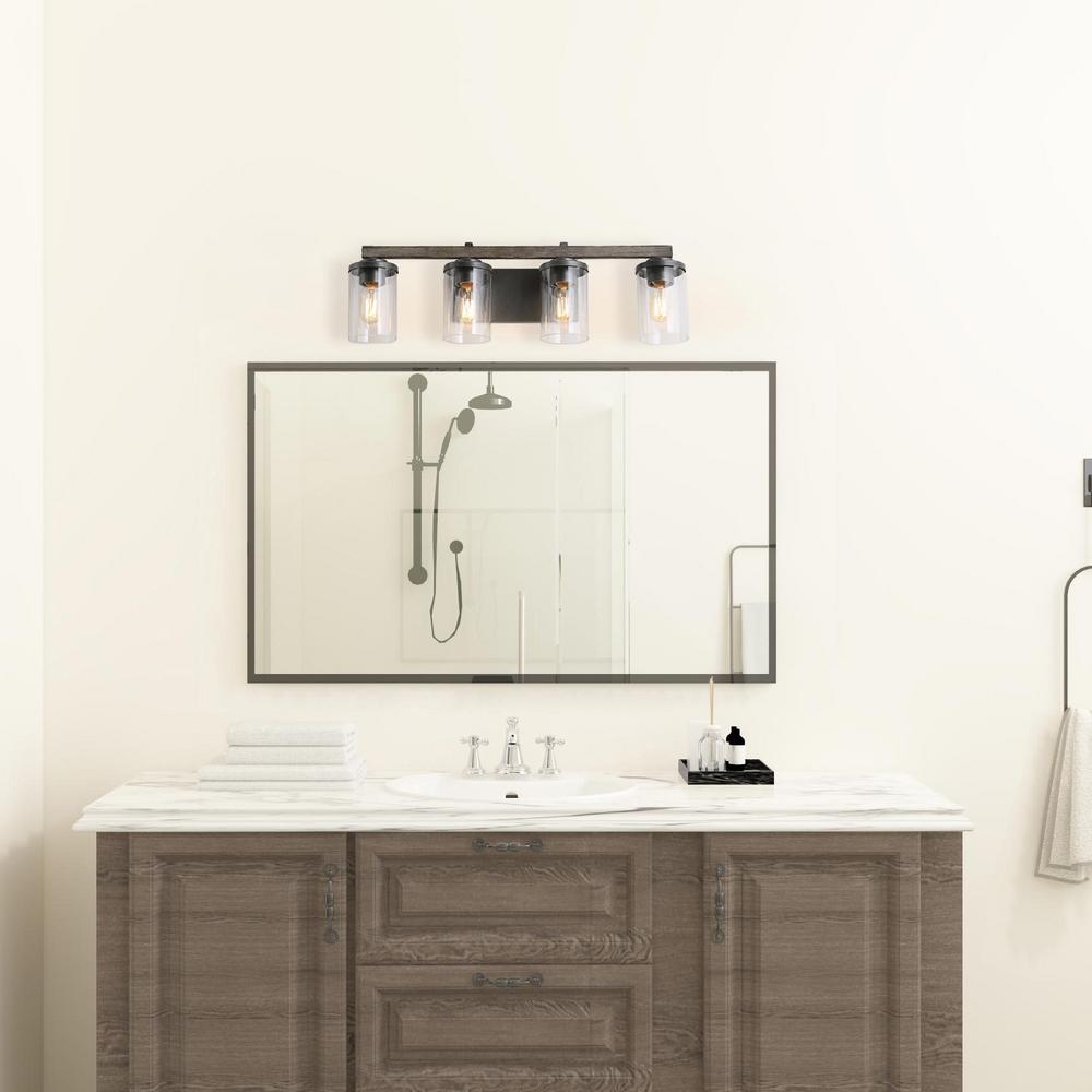 4 Light Rust Gray Bathroom Vanity, Best Way To Clean Rust From Bathroom Light Fixtures