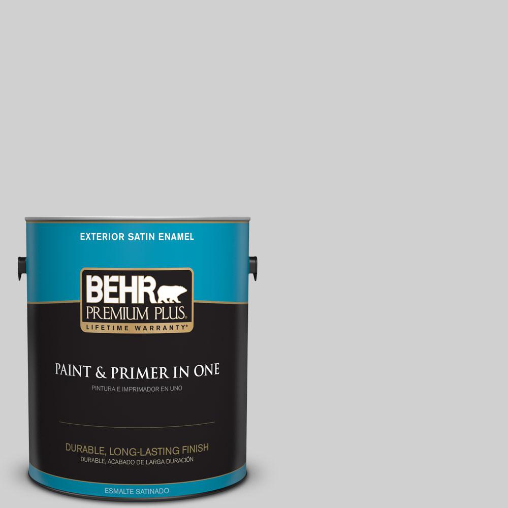 BEHR Premium Plus 1-gal. #N520-1 White Metal Satin Enamel Exterior ...