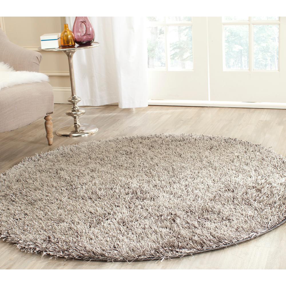 Safavieh New Orleans Shag Gray 5 ft. x 5 ft. Round Area RugSG5318080