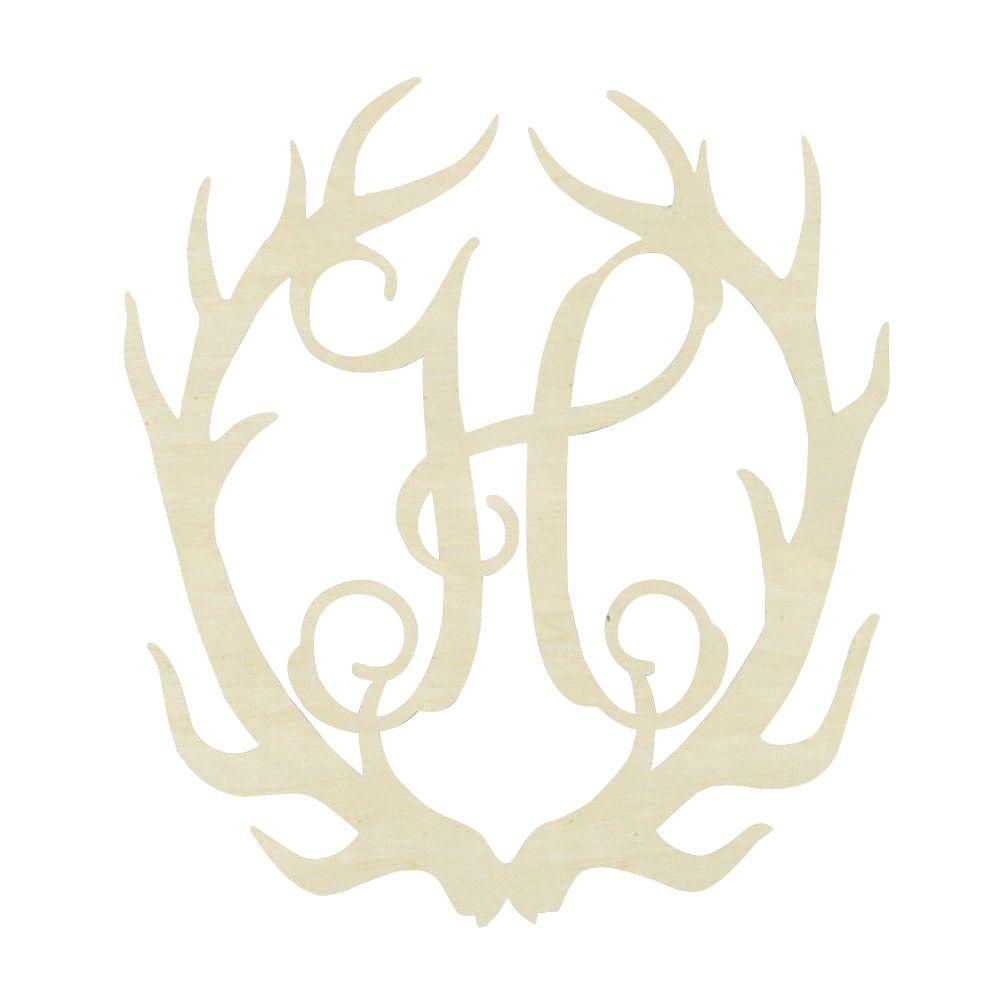 Jeff McWilliams Designs 19.5 in. Unfinished Antler Monogram (H)-300541 ...