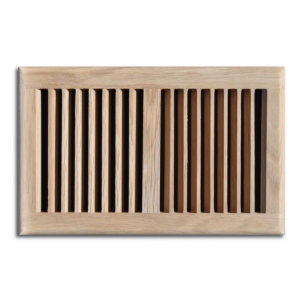 Hampton Bay 6 In X 10 In Oak Floor Register In Unfinished Oak