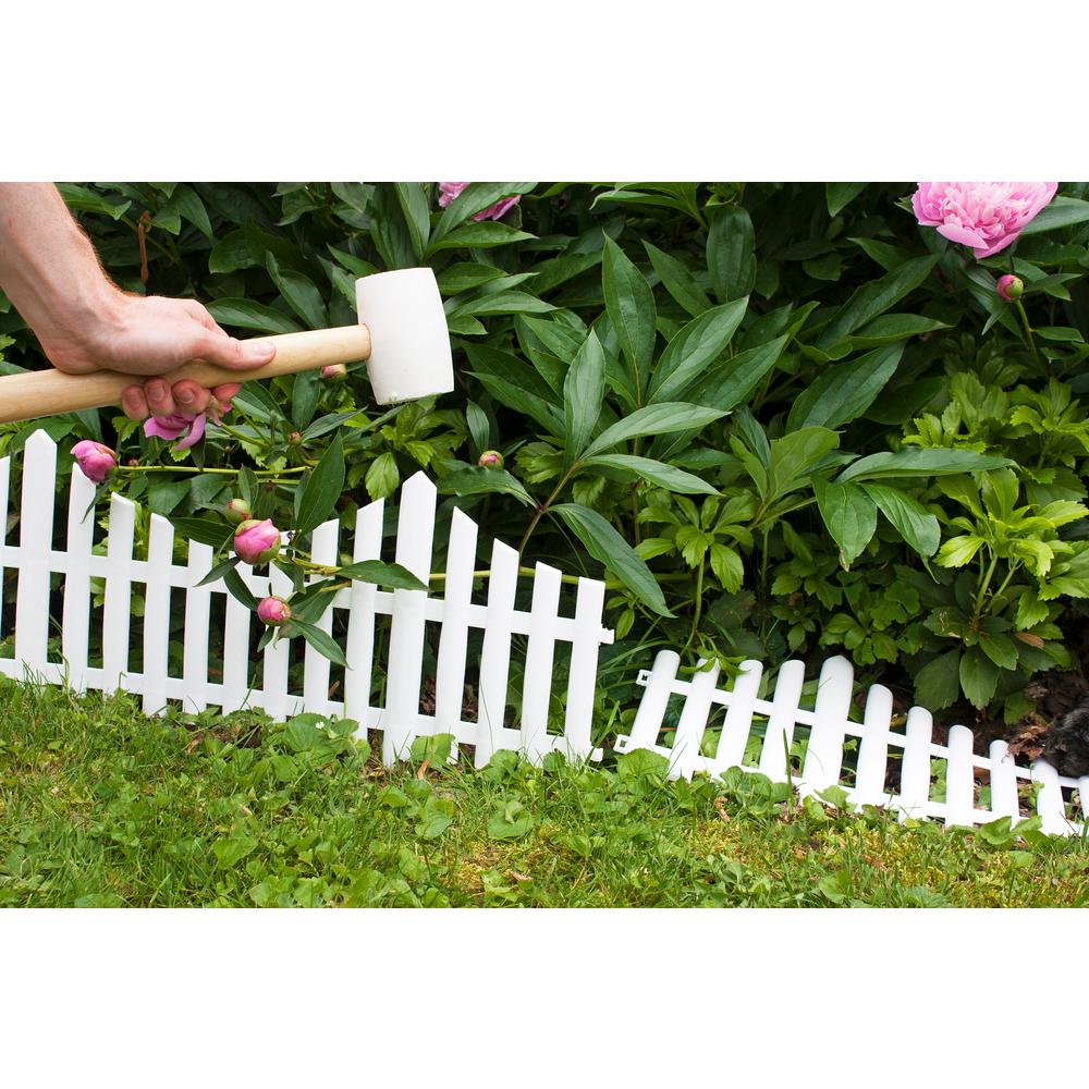 Emsco 24 In Resin Picket Garden Fence 18 Pack 2140hd The Home