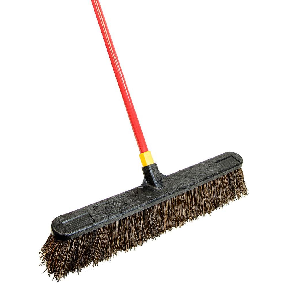 Wood Block PRO-SOURCE 18/" Heavy Duty Palmyra Push Broom 4/" Bristles Threade...