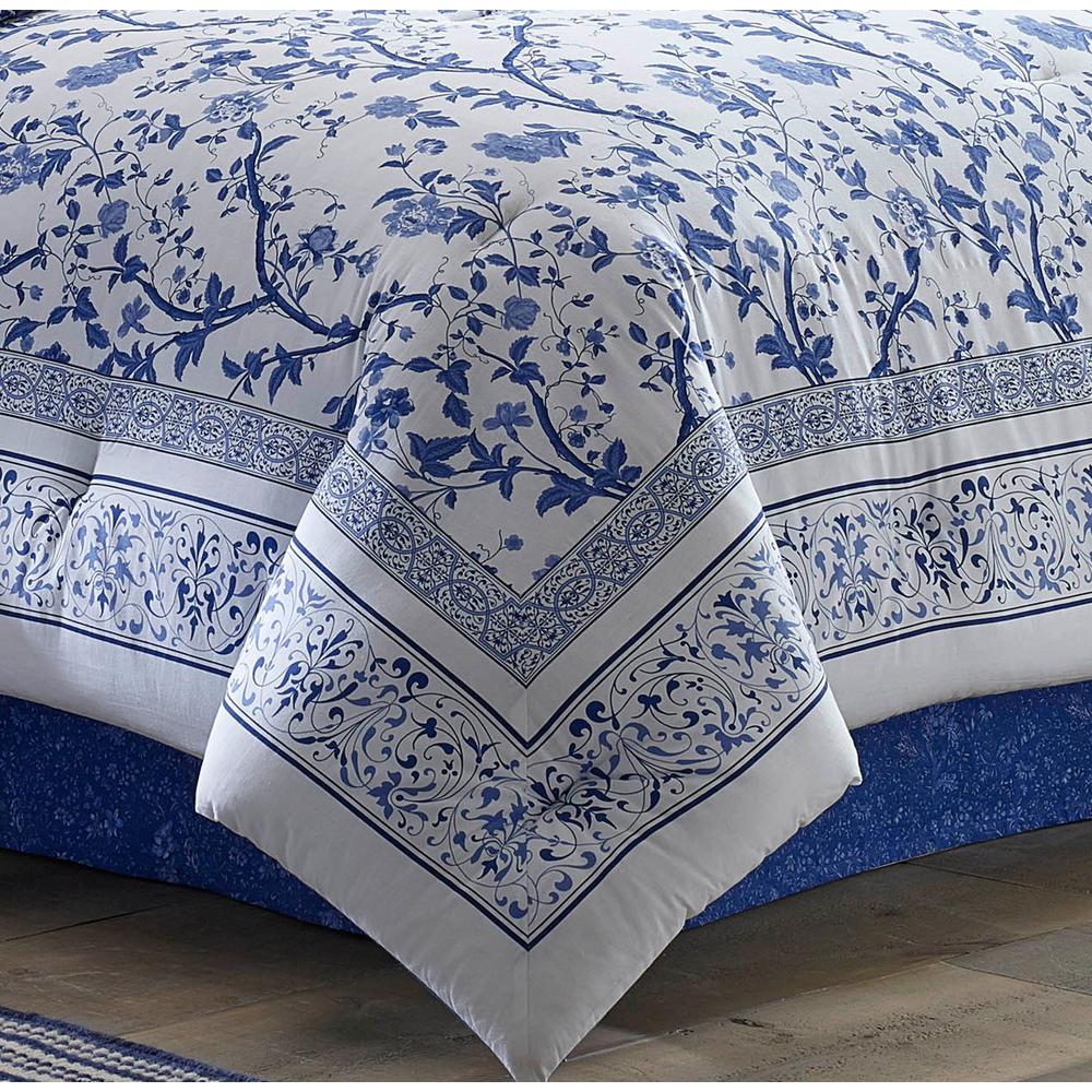 Laura Ashley Charlotte 4 Piece China Blue Twin Comforter Set