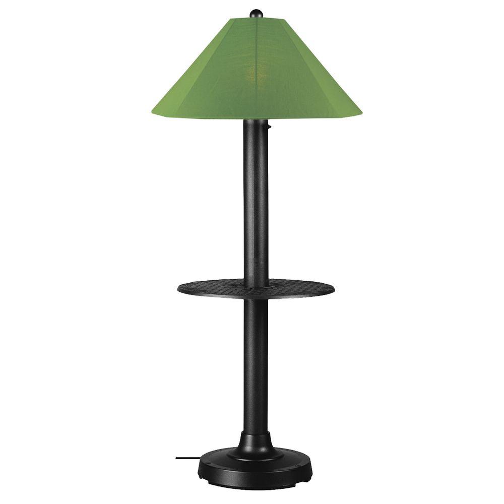 Patio Living Concepts Catalina 63 5 In Black Outdoor Floor Lamp With Tray Table And Palm Shade