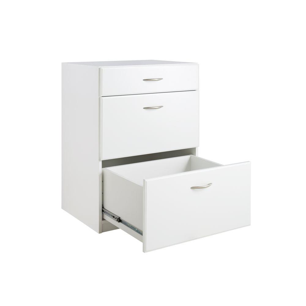 Closetmaid Dimensions 3 Drawer Laminate Base Cabinet In White