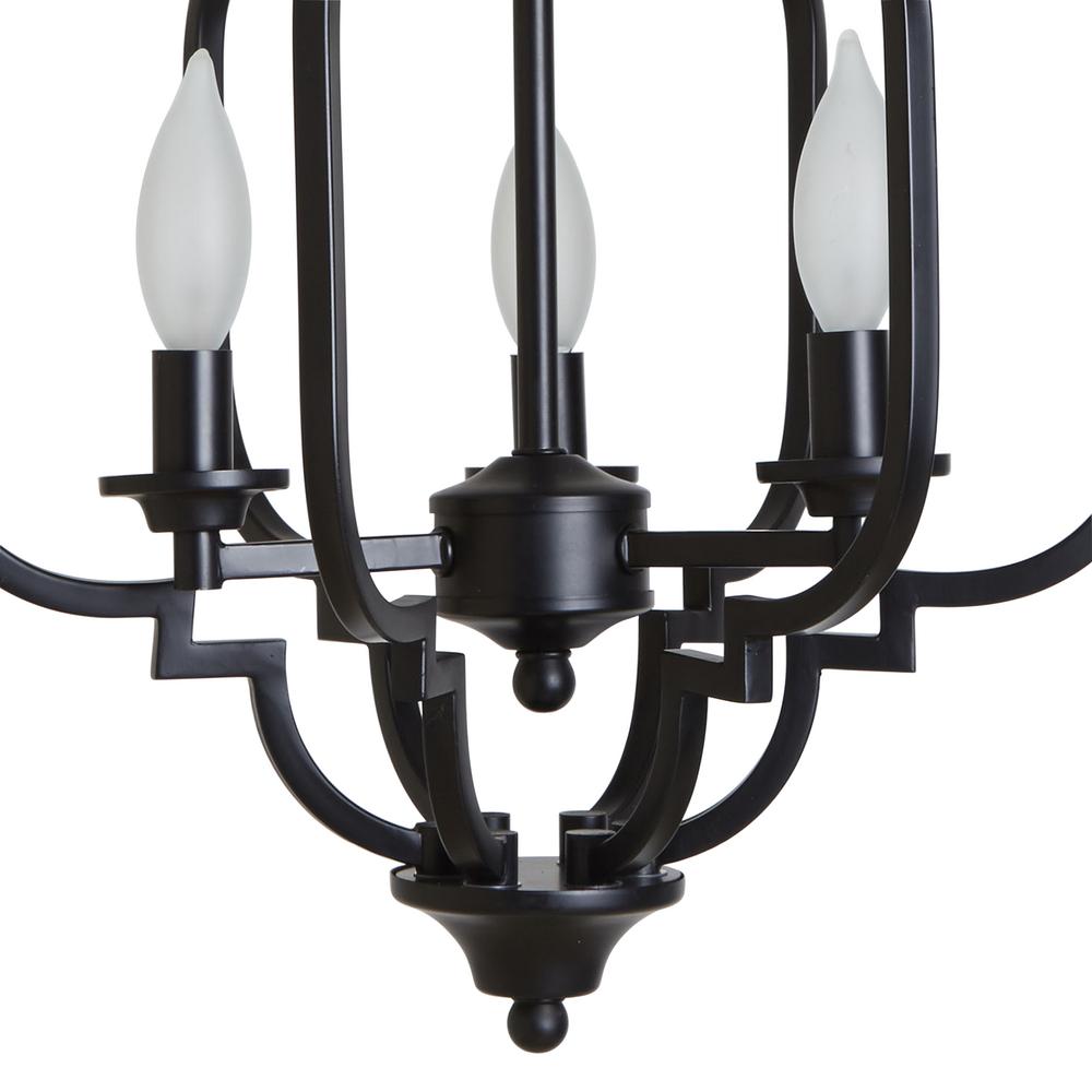 Decor Therapy Paxton 3 Light Black Semi Flush Mount Light