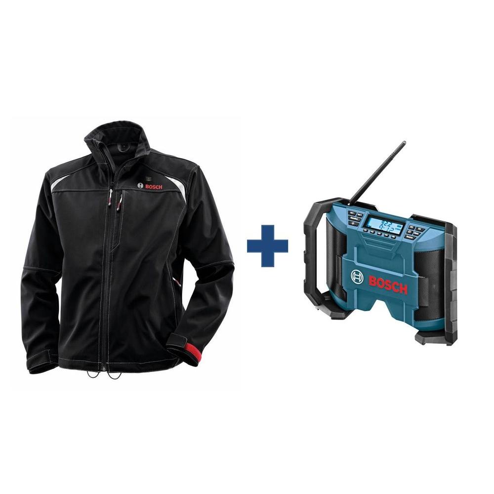 Bosch Men's Black Heated Jacket Kit with Free 12 Volt LithiumIon