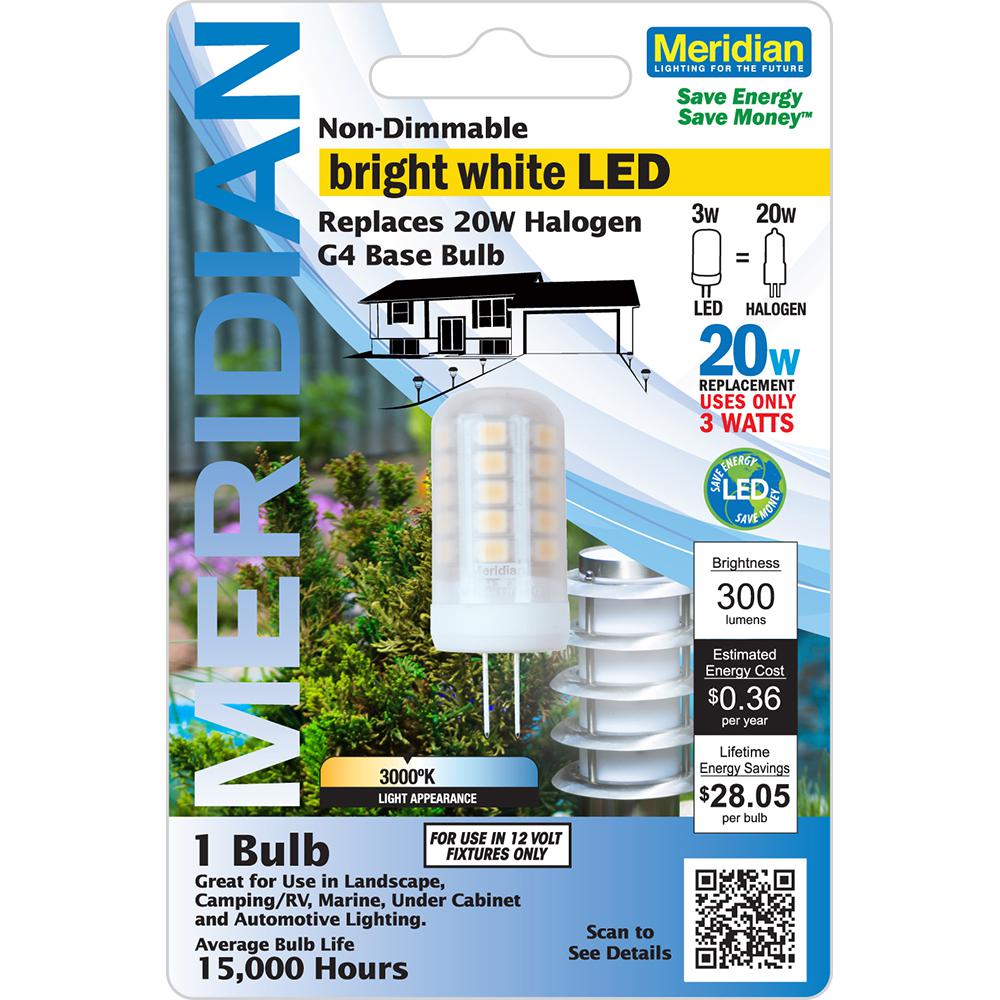 Meridian 20 Watt Equivalent Bright White T5 G4 Base LED Light Bulb