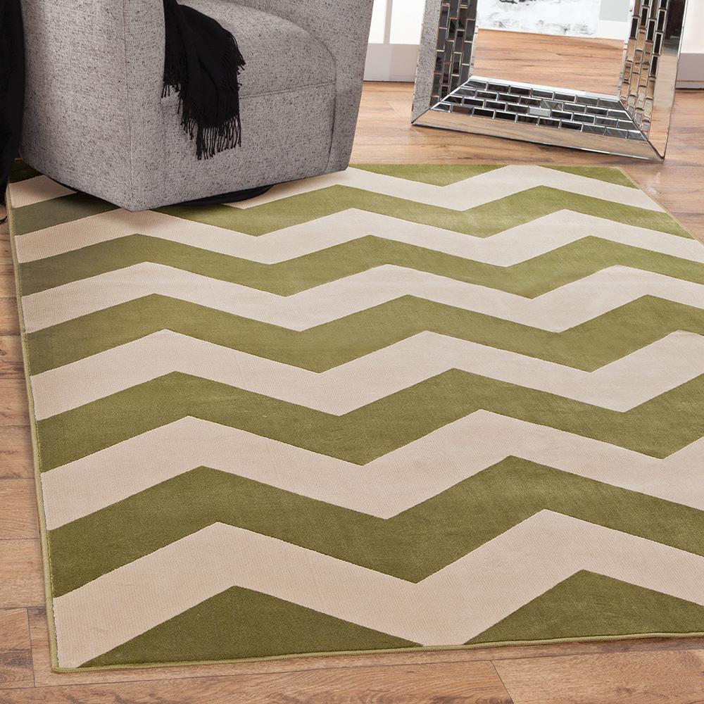 Sams International Sonoma Chevron Green 5 Ft X 8 Area Rug 7099 Sams International Sonoma Chevron Green 5 Ft X 8 Area Rug