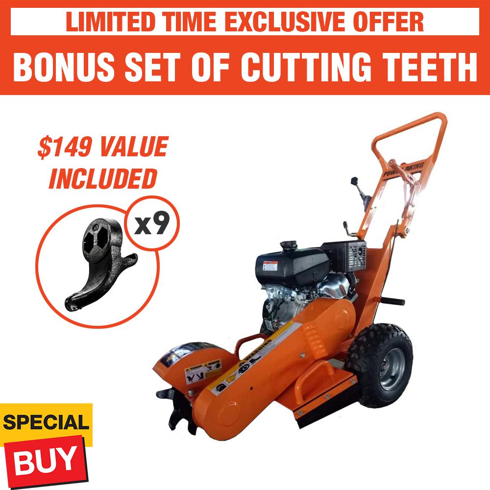 Power King 3.5 in. 14 HP Gas Powered Stump Grinder with Kohler Engine