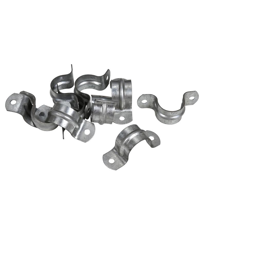 100 Pack 1 inch Metal Rigid Pipe Strap with 2 holes Stainless Steel U Bracket Pipe Clamps Hanger Fit for 1 inch Pipes