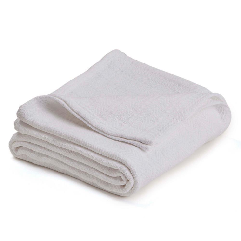 Vellux Woven White Cotton Twin Blanket-026705447797 - The ...