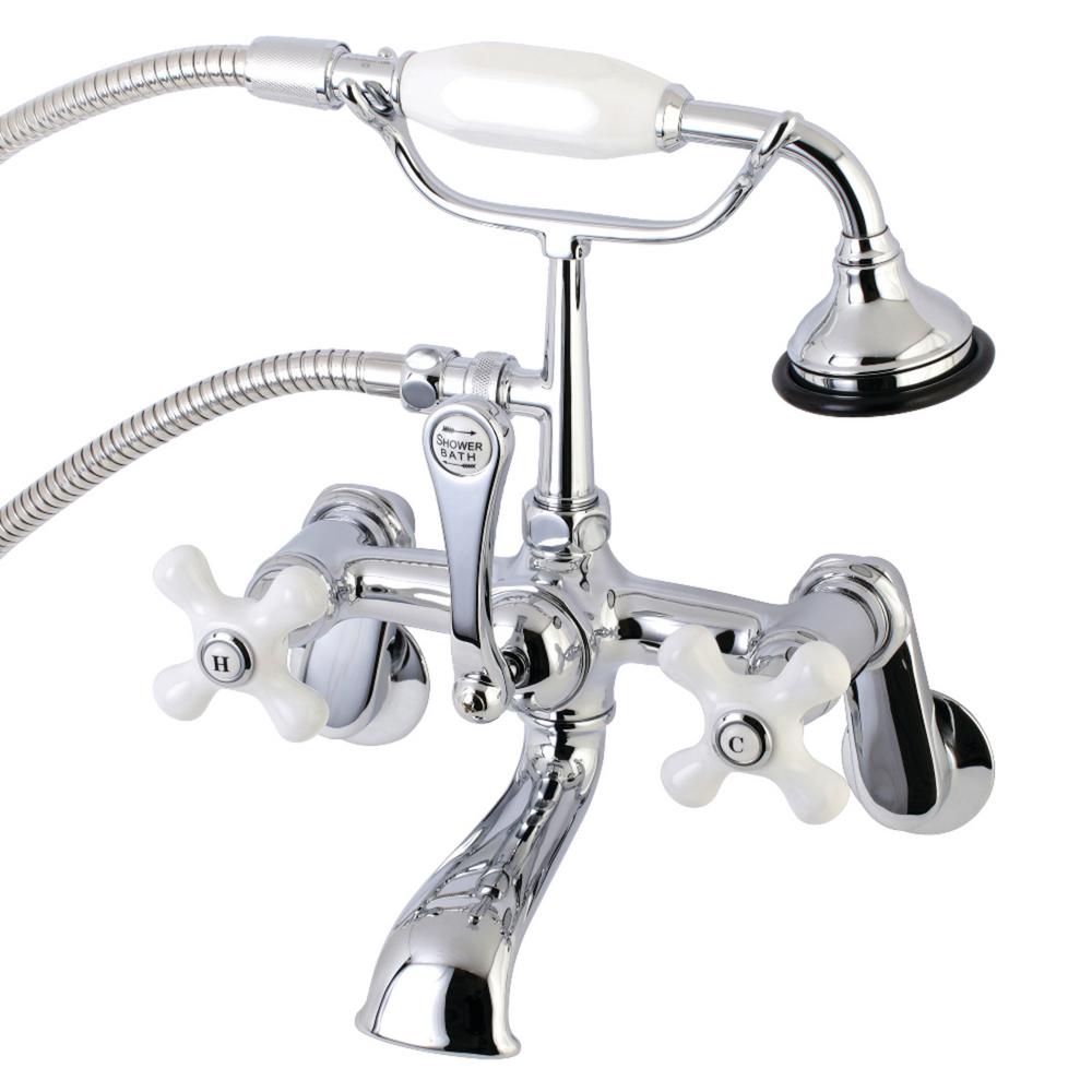 Kingston Brass Vintage Adjustable Center 3 Handle Claw Foot Tub