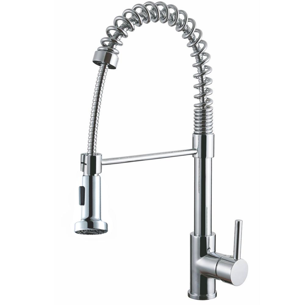 Luxurious Single Handle Pull-out Kitchen Faucet in Chrome Finish