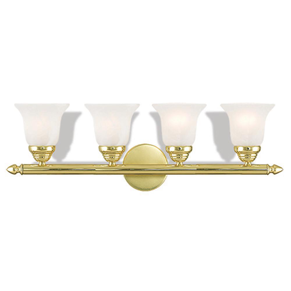 Livex Lighting Vanity The Home Depot Neptune 4 Light Polished Brass Bath