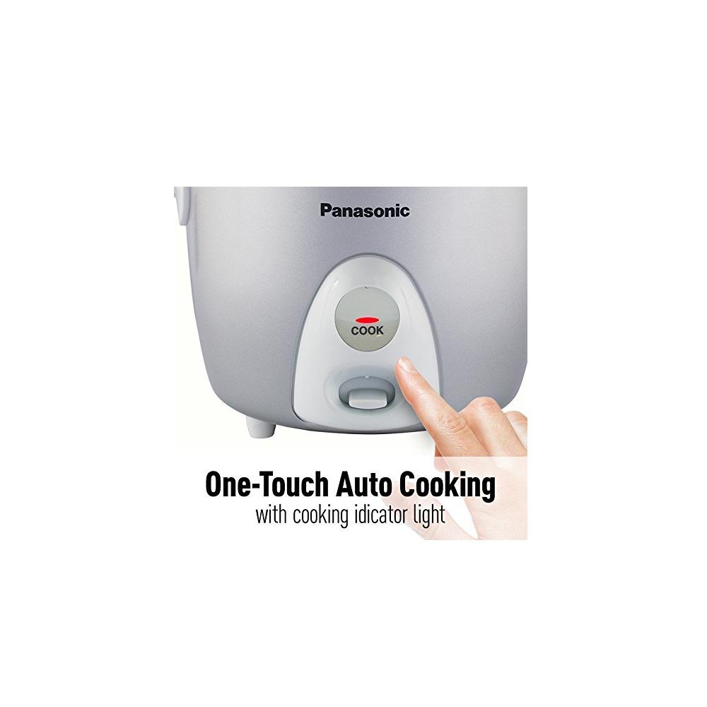 Panasonic 3Cup Silver Automatic Rice Cooker with Glass Lid, Measuring Cup and Rice Scoop