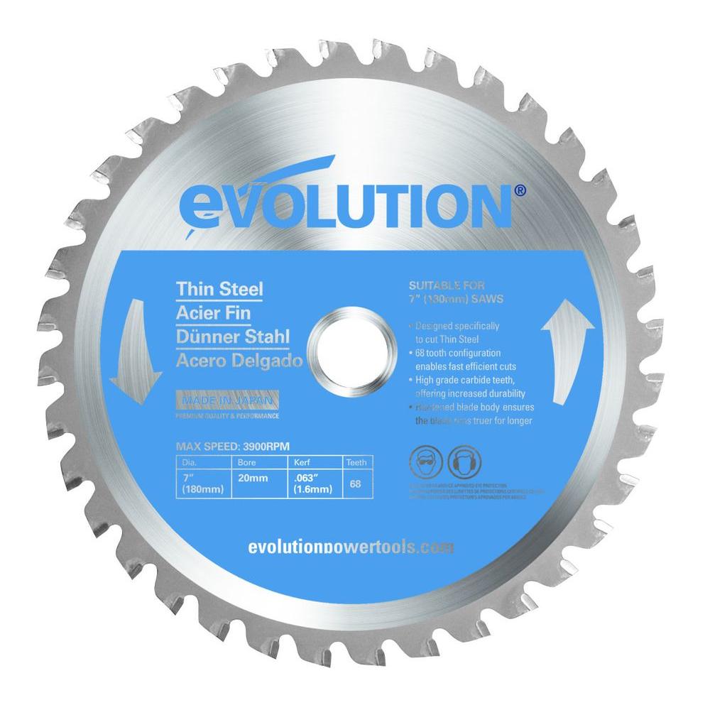 Evolution Power Tools 7 in. 68Teeth Thin Steel Cutting Saw Blade