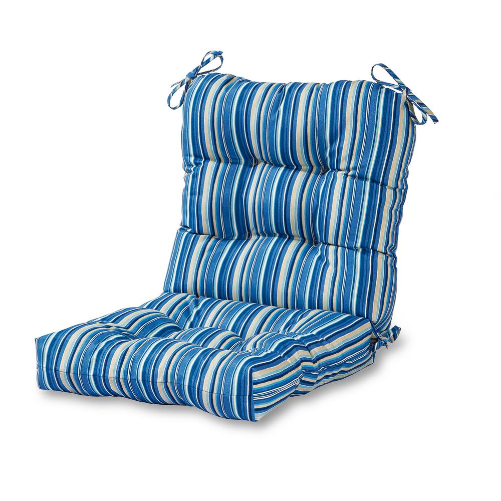 Greendale Home Fashions Sapphire Stripe Outdoor Dining Chair Cushion Sapphire Stripe Outdoor Dining Chair Cushion