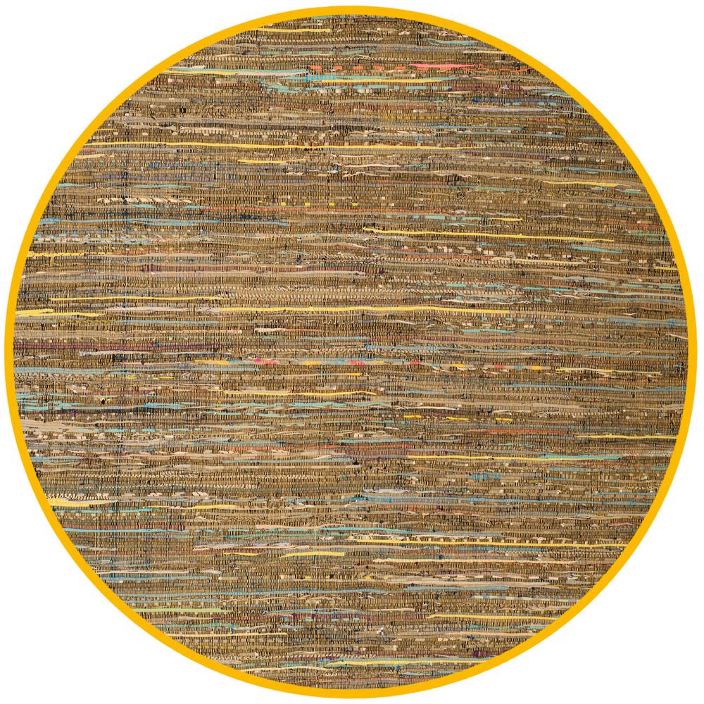 Round Safavieh Yellow Area Rugs The Home Depot Rag Rug Yellow Multi 6 Ft X Round Area