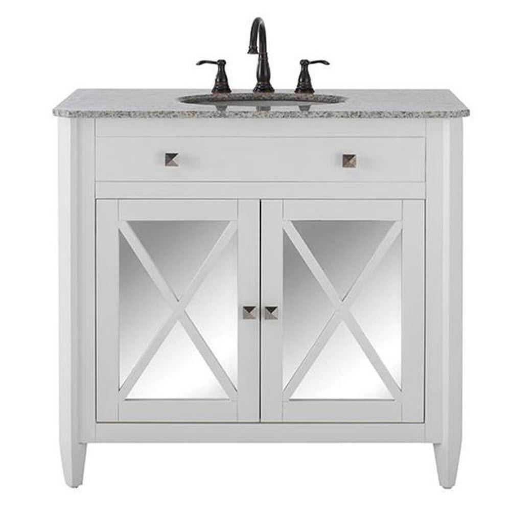 Home Decorators Collection Barcelona 37 in. Vanity in White with Granite Vanity Top in Grey with White Sink was $786.0 now $471.6 (40.0% off)