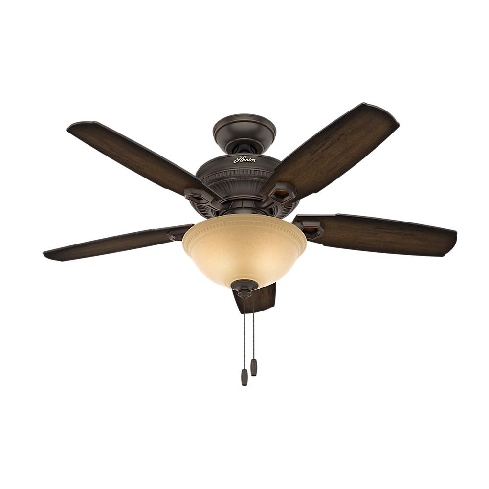 Hunter Newsome 56 In Indoor Premier Bronze Bowl Light Kit Ceiling Indoor Onyx Bengal Bronze Ceiling Fan With Bowl