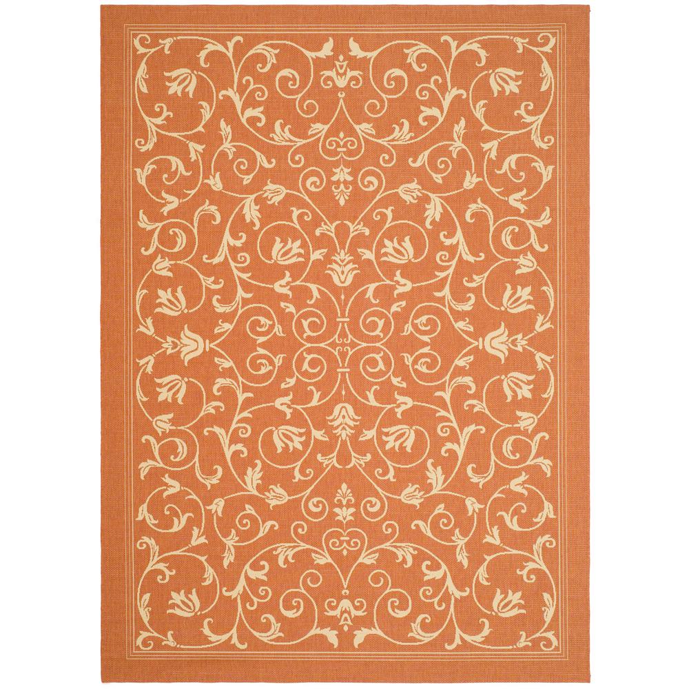 Safavieh Courtyard Terracotta/Natural 8 ft. x 11 ft. Indoor/Outdoor