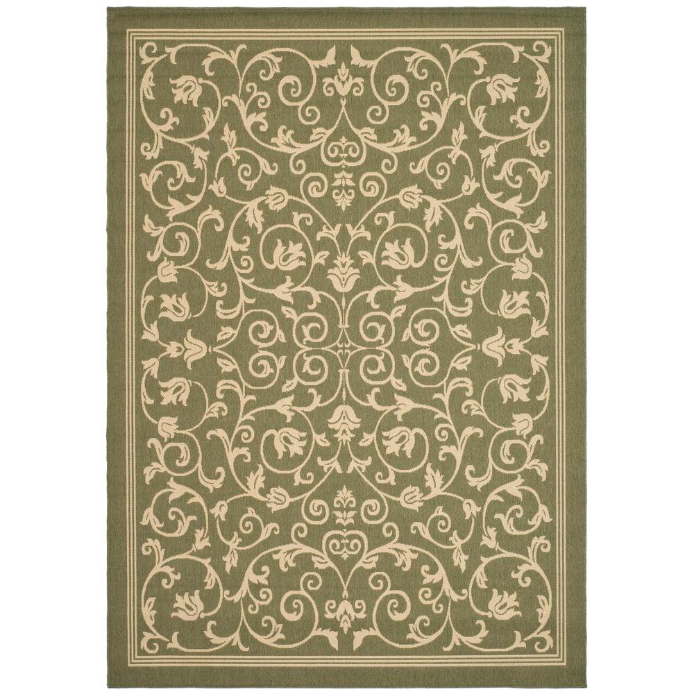 Safavieh Courtyard Olive/Natural 8 ft. 11 in. x 12 ft. Indoor/Outdoor