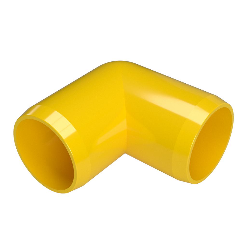 Formufit 1 2 In Furniture Grade Pvc 90 Degree Elbow Yellow 10 Pack