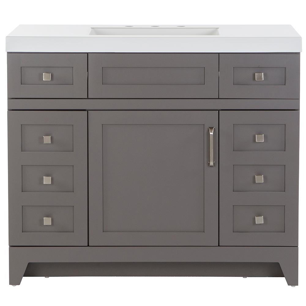 42 in. W x 19 in. D Home Decorators Collection Rosedale Bath Vanity in Taupe Gray NO TOP