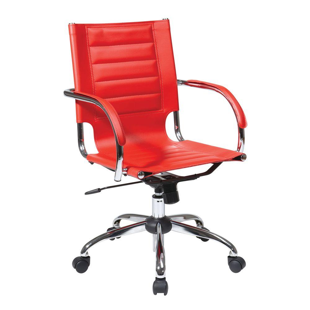 Ave Six Trinidad Red Vinyl Office ChairTND941ARD The Home Depot