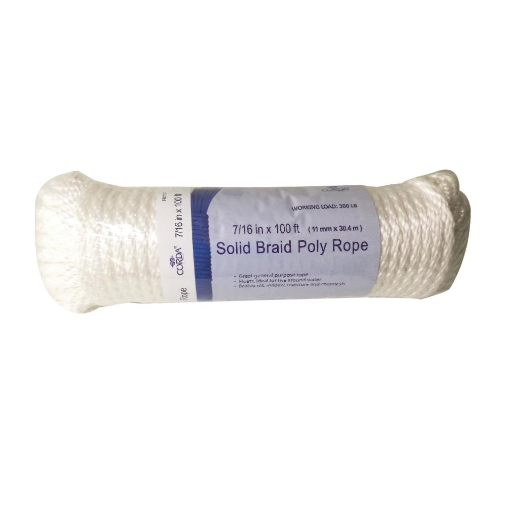 CORDA 7/16 in. x 100 ft. Solid Braid Poly RopePB7707 The Home Depot
