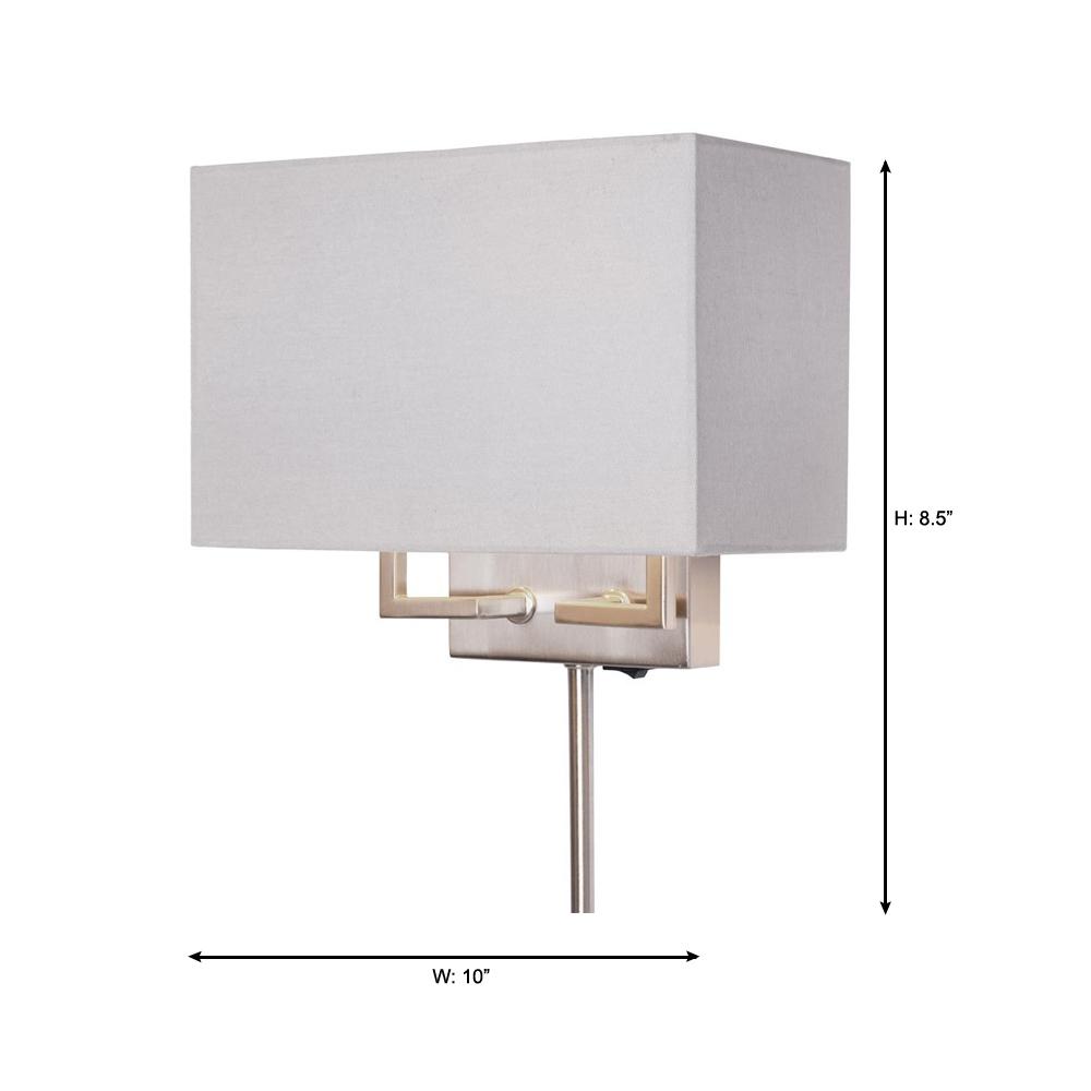 Home Decorators Collection 2 Light Brushed Nickel Dual Mount Wall Sconce With Fabric Shade 20535 000 The Depot - Wall Mounted Lamp Home Depot Home Decorators Collection 2 Light Brushed Nickel Dual Mount Wall Sconce With Fabric Shade 20535 000 The Depot - Wall Mounted Lamp Home Depot