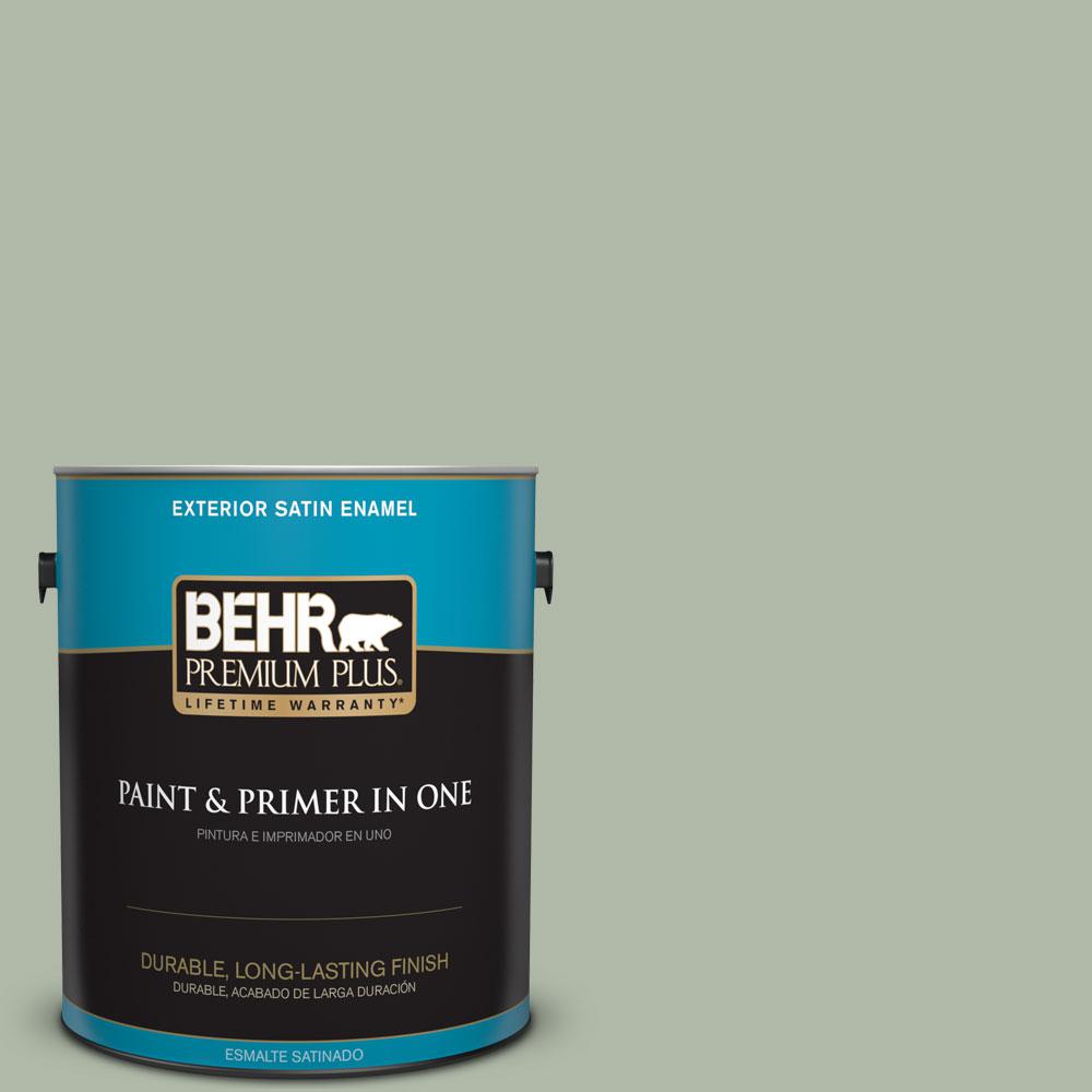 BEHR Premium Plus 1gal. N3903 Jojoba Satin Enamel Exterior Paint