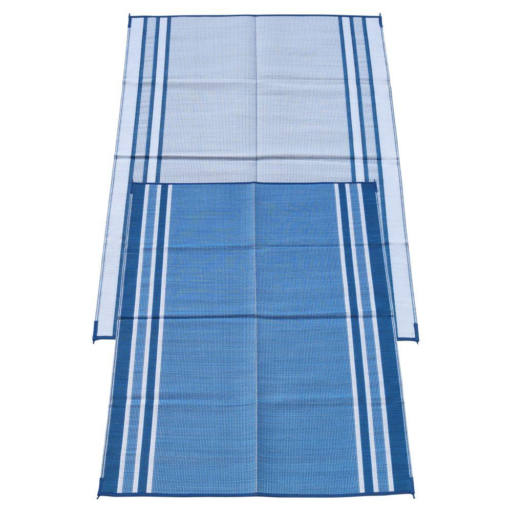 Fireside Patio Mats Hawaiian Blue 6 ft. x 9 ft. Polypropylene Indoor