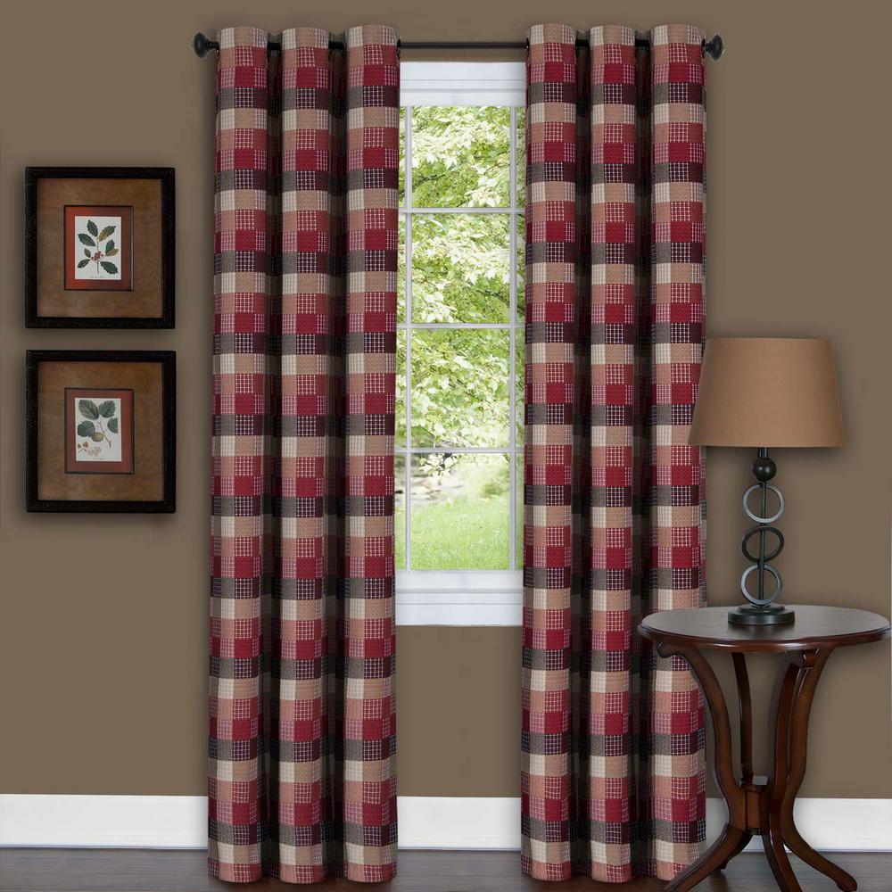 Achim Harvard Burgundy Window Curtain Panel W 6 Grommets 42 In Harvard Burgundy Window Curtain Panel W 6 Grommets 42 In X 63 L