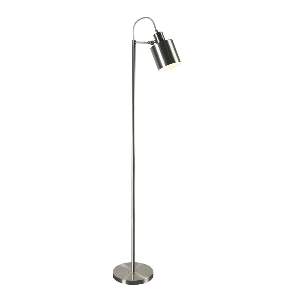 Kenroy Home Focus 57 In Brushed Steel Floor Lamp With Shade Focus 57 In Brushed Steel Floor Lamp With Shade