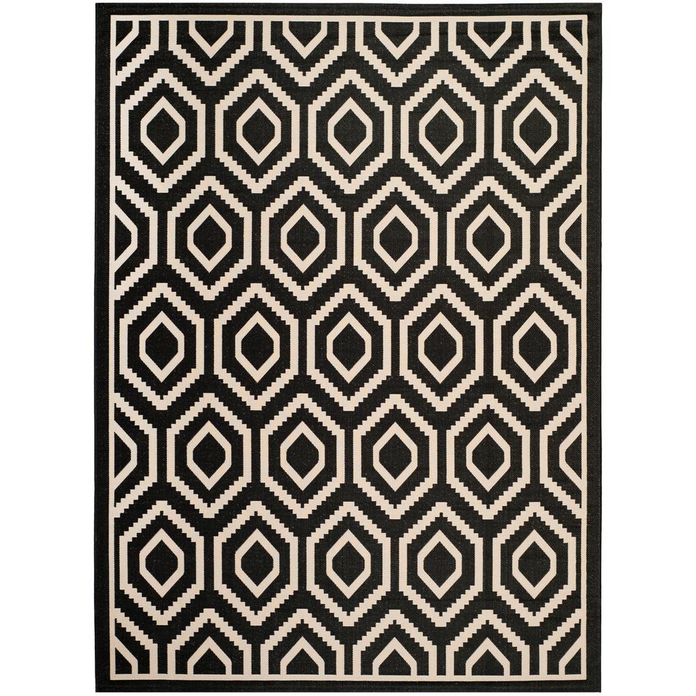 Safavieh Courtyard Black Beige 8 Ft X 11 Indoor Outdoor Area Rug