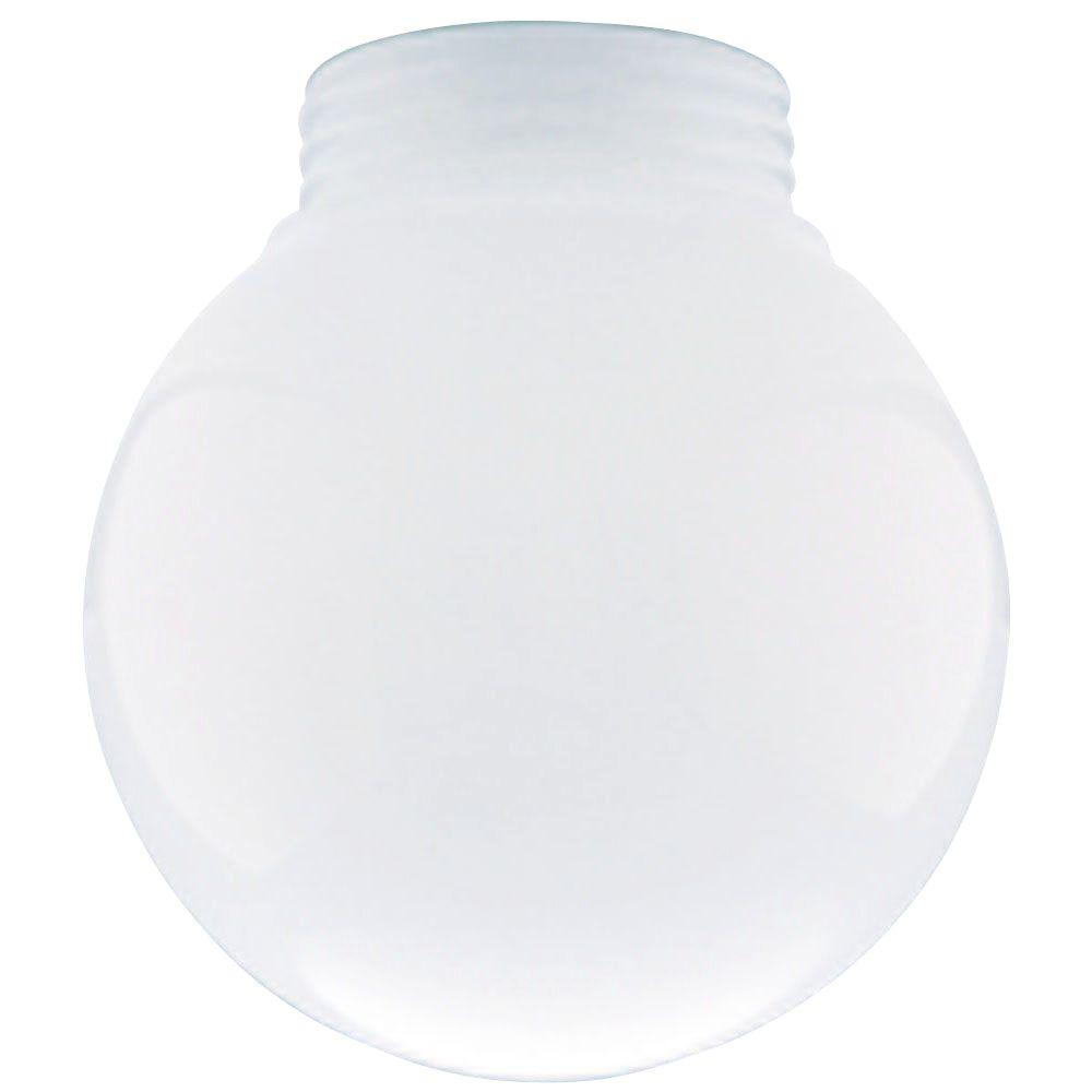 Westinghouse 6 In White Glass Threaded Neck Globe With 3 1 4 Thread