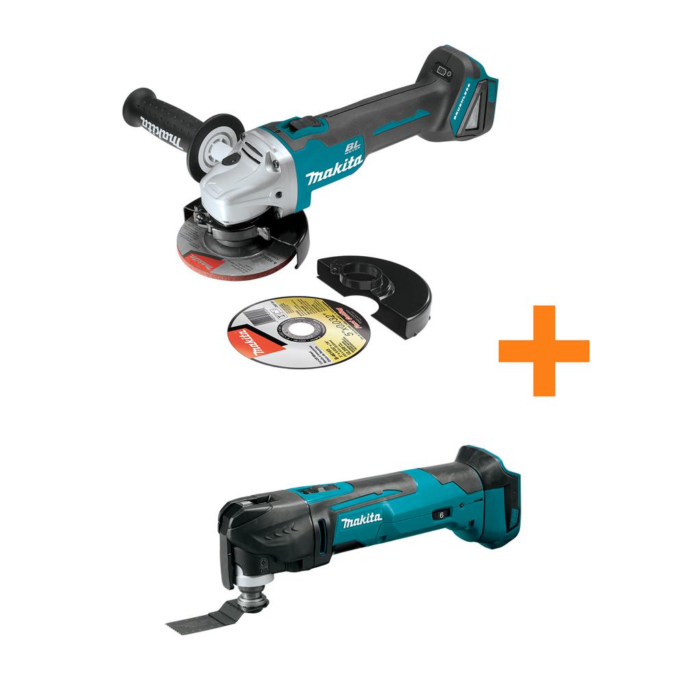 Makita 18 Volt Lxt Lithium Ion Cordless 4 5 5 In Angle Grinder Tool Only W Bonus 18 Volt Oscillating Multi Tool Tool Only Xag04zxmt03z The Home Depot