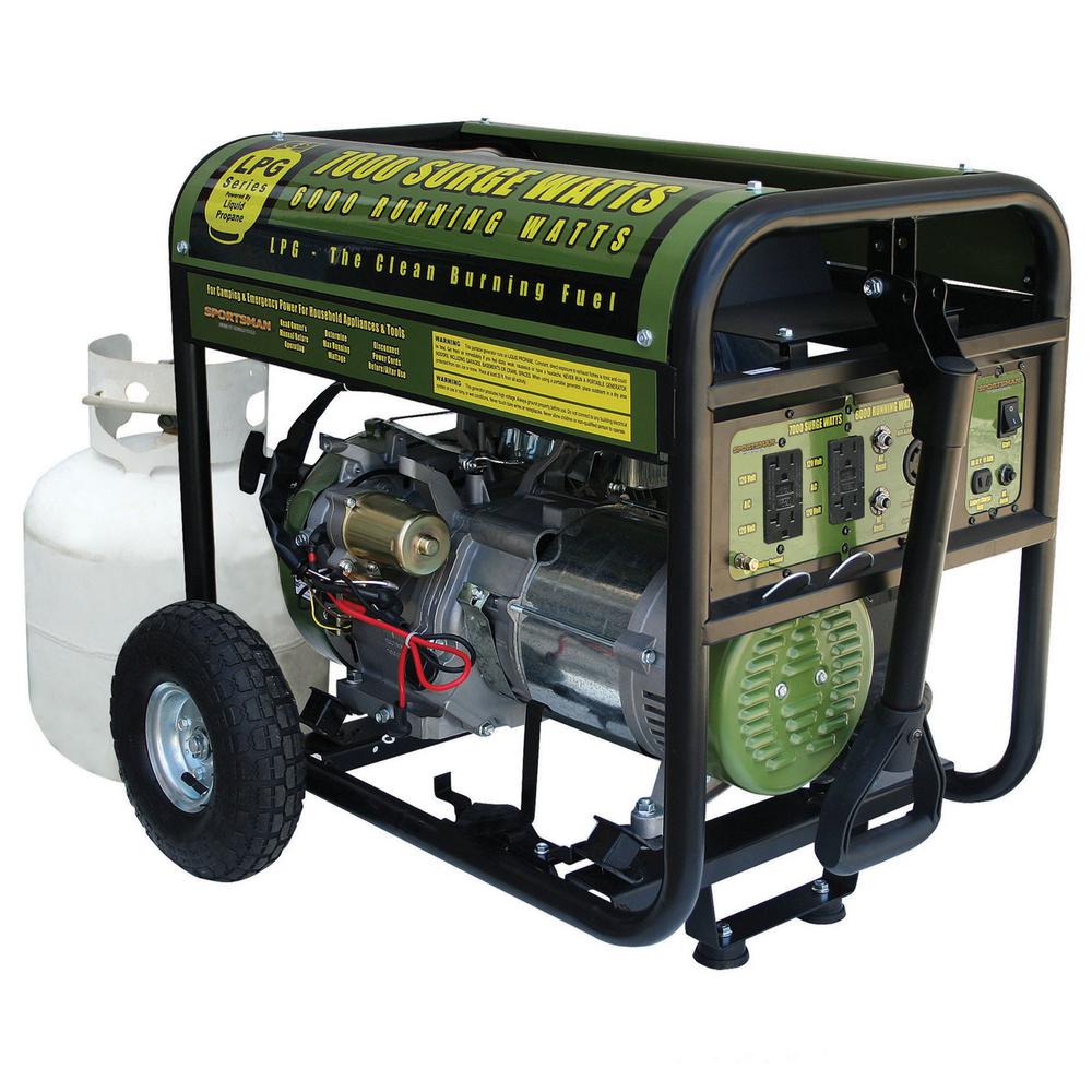 Propane Gas Powered Electric Start Portable Generator 13 Hp 4 Stroke