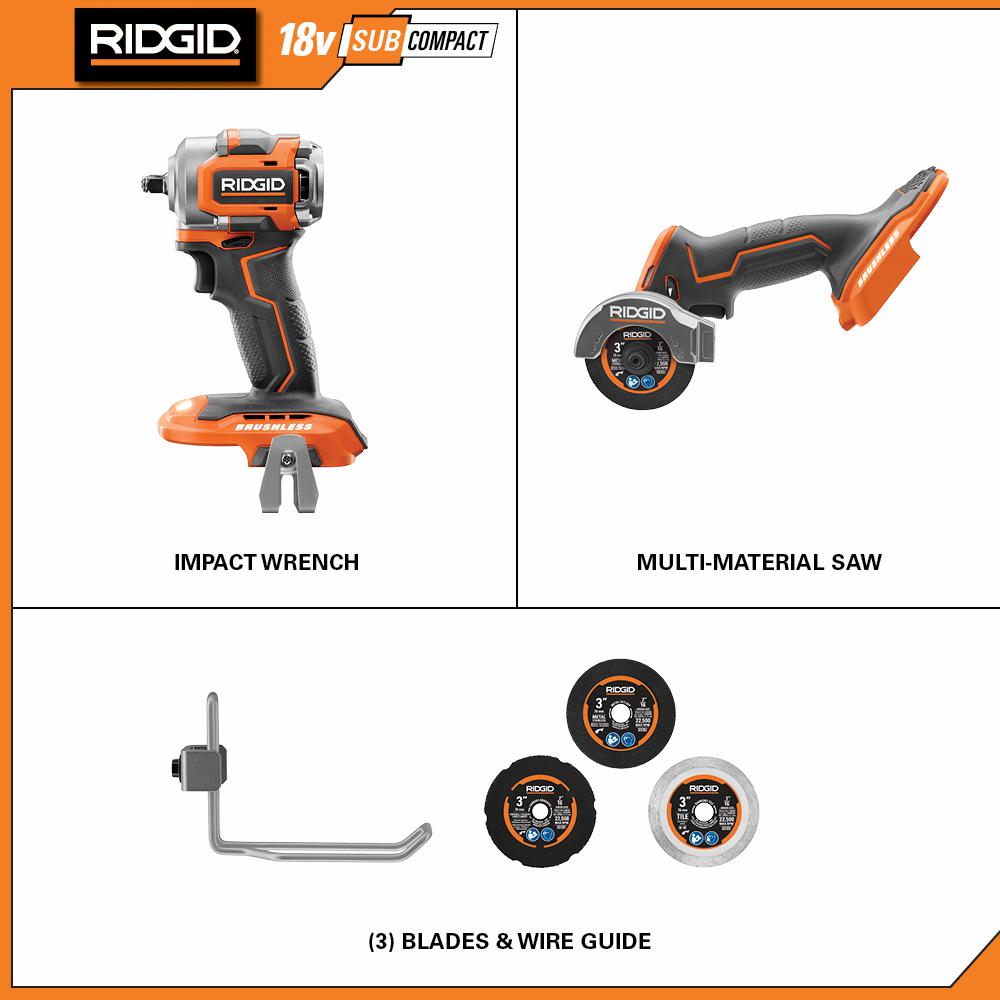 RIDGID Multi-Material Saw 18-Volt SubCompact Brushless Cordless Variable Speed