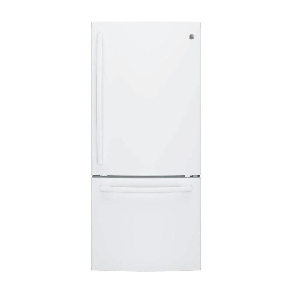 White Ge Bottom Freezer Refrigerators Gbe21dgkww 64 1000 