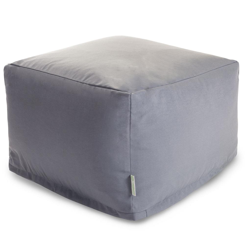 Majestic Home Goods Gray Solid Indoor/Outdoor Ottoman Cushion